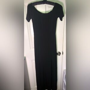 Classic Black Short-Sleeve Maxi Top - Women